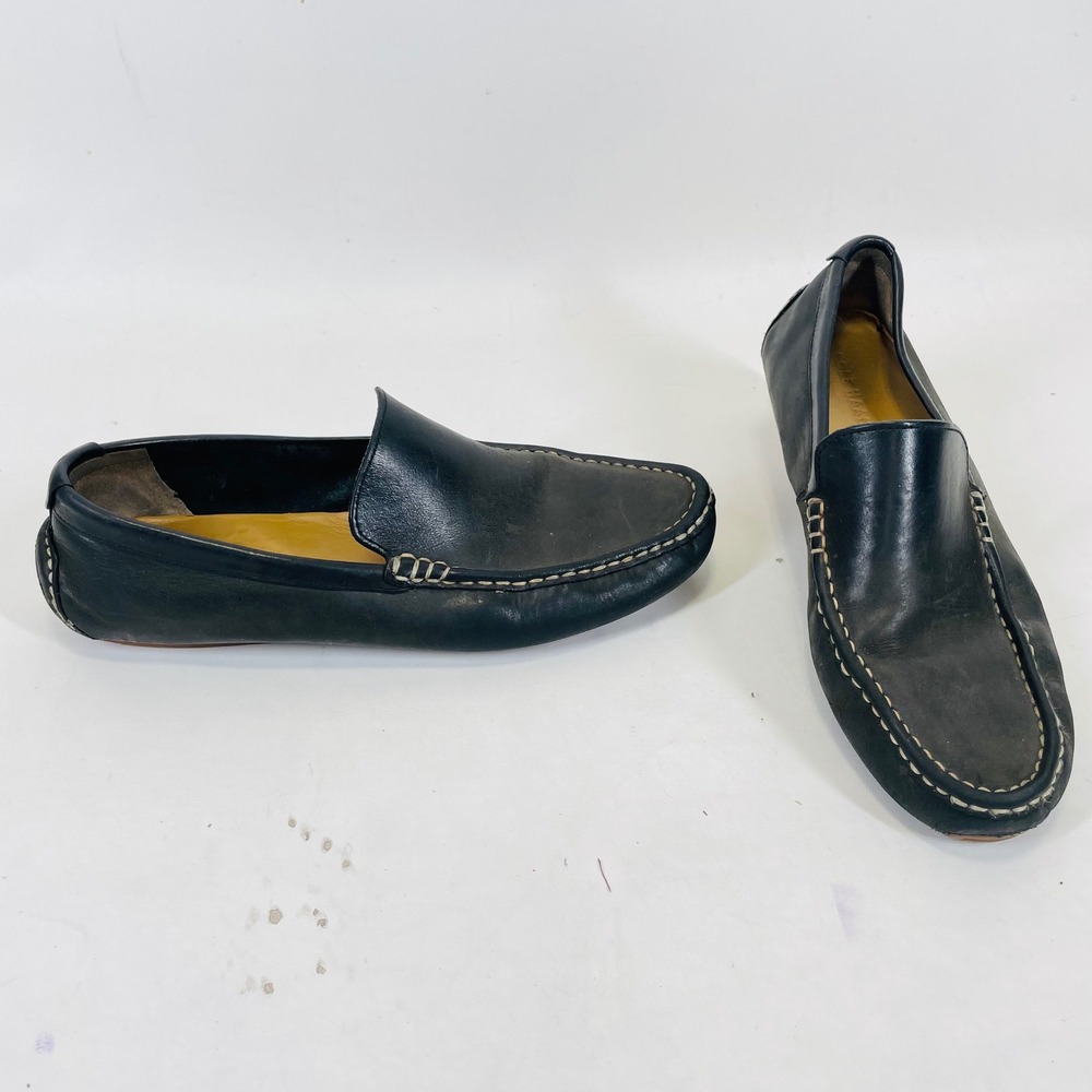 Cole Haan Gunnison Mens Black Leather Driver Loafers C11402 Size 10 M